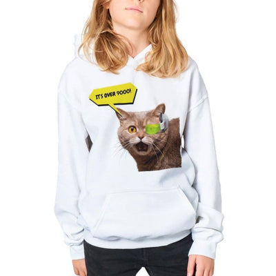 Sudadera con capucha júnior estampado de gato 