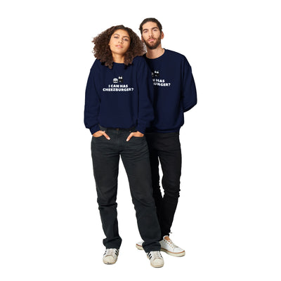 Sudadera Unisex Estampado de Gato "Cheezburger Miau" Michilandia | La tienda online de los fans de gatos