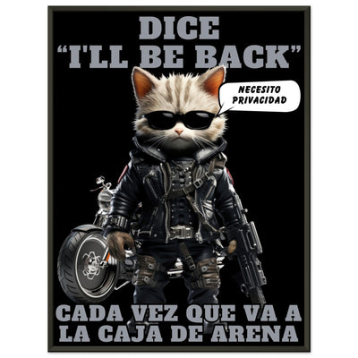 Póster Semibrillante de Gato con Marco Metal 