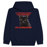 Sudadera con capucha júnior estampado de gato "Red Purr Energy" Michilandia | La tienda online de los fans de gatos