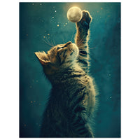 Panel de aluminio impresión de gato "Alcance Lunar" Michilandia | La tienda online de los fans de gatos