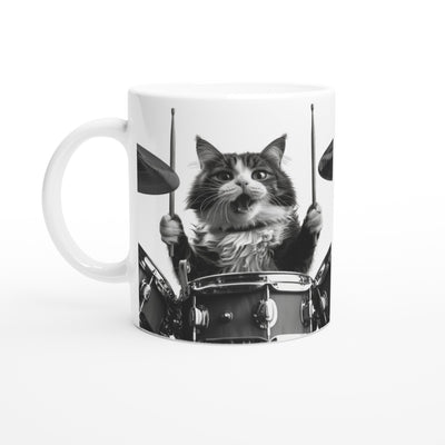 Taza Blanca con Impresión de Gato 