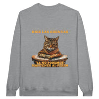 Sudadera Unisex Estampado de Gato "Economista Felino" Michilandia | La tienda online de los fans de gatos