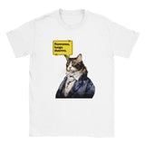 Camiseta unisex estampado de gato "René Michi Descartes" Michilandia | La tienda online de los amantes de gatos