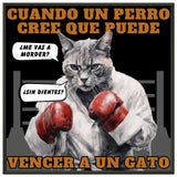 Póster Semibrillante de Gato con Marco Metal "Round One" Michilandia | La tienda online de los amantes de gatos