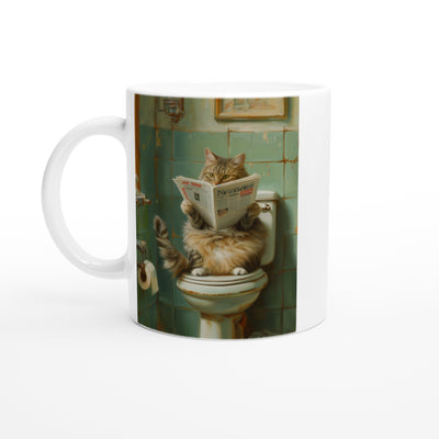 Taza Blanca con Impresión de Gato 