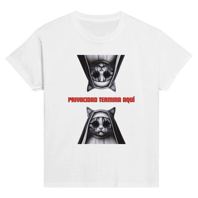 Camiseta Junior Unisex Estampado de Gato 