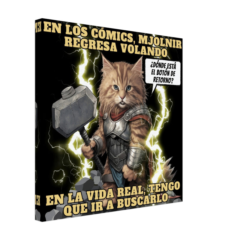 Lienzo de gato "El trueno que Maulla" Michilandia | La tienda online de los amantes de gatos