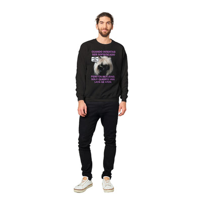 Sudadera Unisex Estampado de Gato "Elegancia Gatuna" Michilandia | La tienda online de los fans de gatos