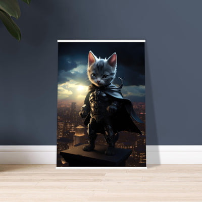 Póster semibrillante de gato con colgador 