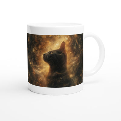 Taza Blanca con Impresión de Gato "Espectro Sagrado" Michilandia | La tienda online de los fans de gatos