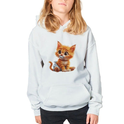 Sudadera con capucha júnior estampado de gato 