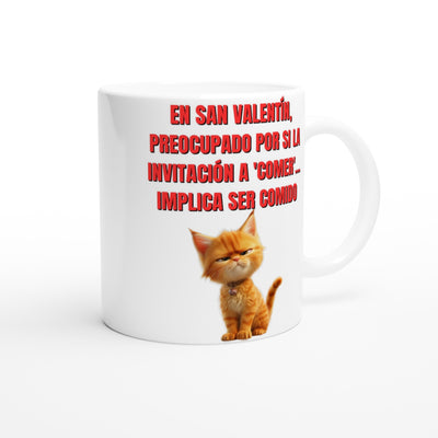 Taza Blanca con Impresión de Gato "San Miaulentín" Michilandia | La tienda online de los fans de gatos