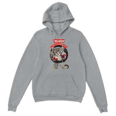 Sudadera con capucha unisex estampado de gato "Peligro" Gelato