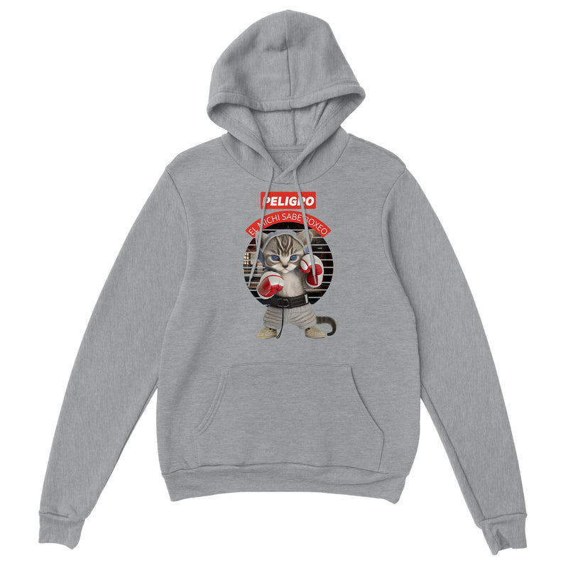 Sudadera con capucha unisex estampado de gato "Peligro" Gelato