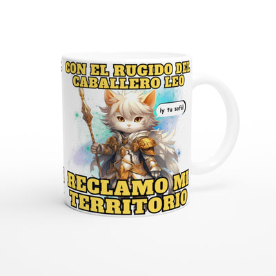 Taza blanca con impresión de gato "Caballero del Sofá" Michilandia | La tienda online de los amantes de gatos