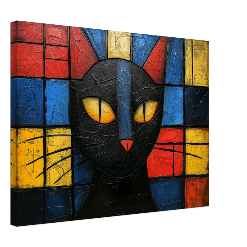 Lienzo de gato "Esencia de Mondrian" Michilandia | La tienda online de los fans de gatos