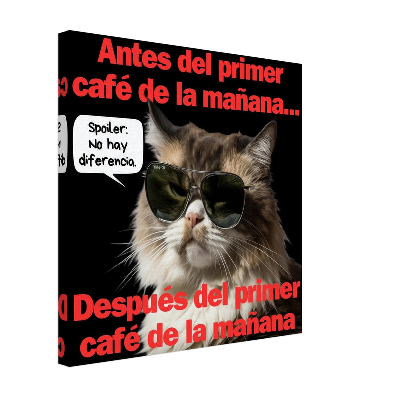 Lienzo de gato "Amanecer Grumpy" Michilandia | La tienda online de los fans de gatos