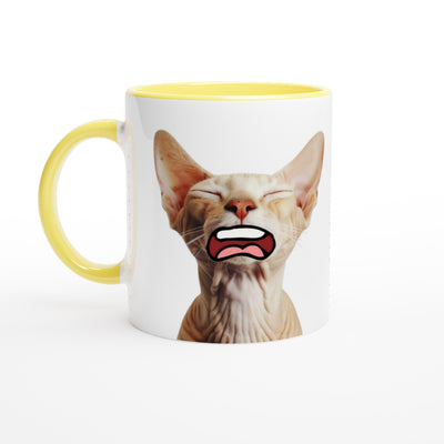 Taza Bicolor con Impresión de Gato "Sphynx Somnoliento" Michilandia