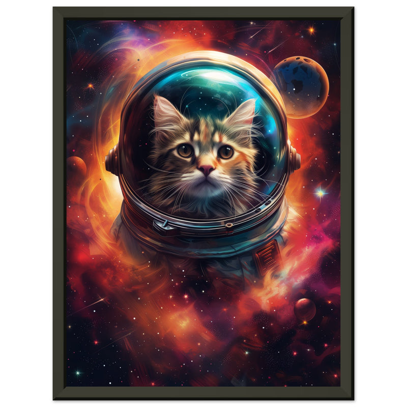 Póster Semibrillante de Gato con Marco Metal "Nebulosa Felina" Michilandia | La tienda online de los fans de gatos