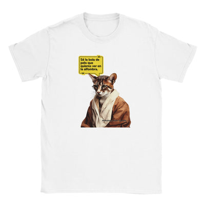 Camiseta júnior unisex estampado de gato 