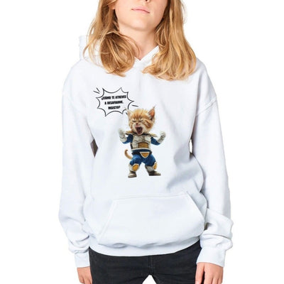 Sudadera con capucha júnior estampado de gato 