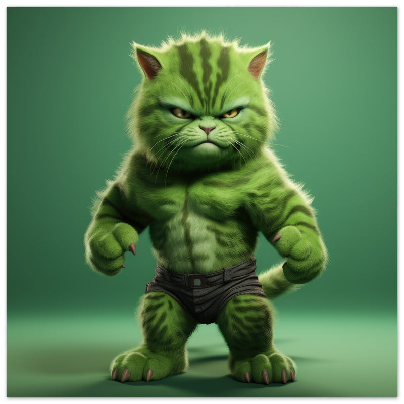 Póster de gato 'Michi Hulk" Gelato