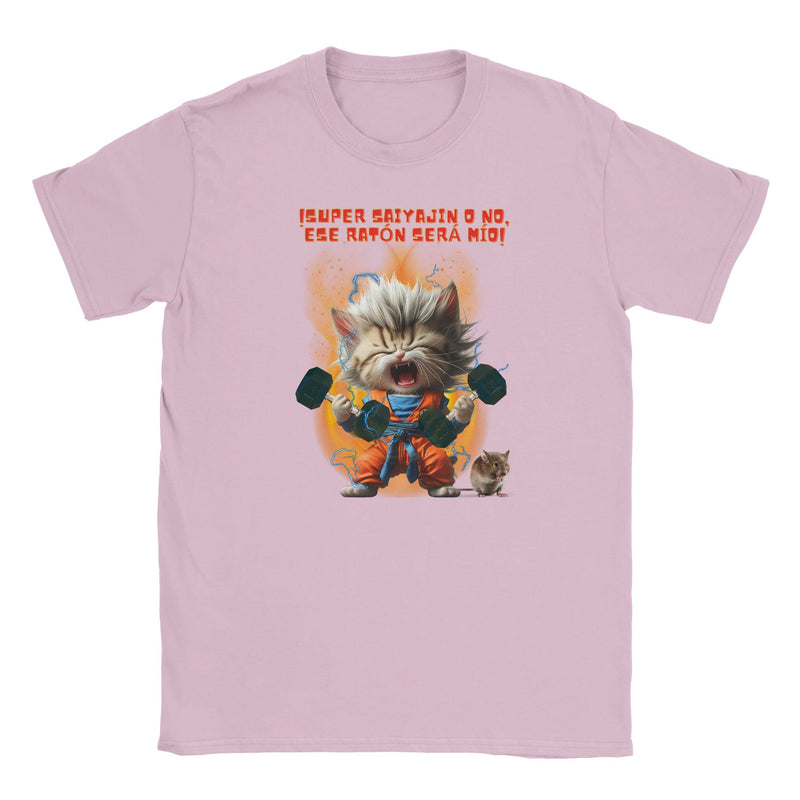 Camiseta Junior Unisex Estampado de Gato "Fuerza Felina Saiyajin" Michilandia | La tienda online de los fans de gatos