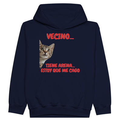 Sudadera con capucha júnior estampado de gato "Emergencia Felina" Michilandia | La tienda online de los fans de gatos