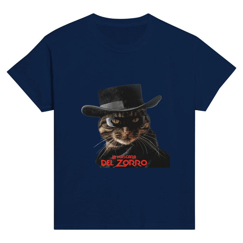 Camiseta Junior Unisex Estampado de Gato "Miau Enmascarado" Michilandia