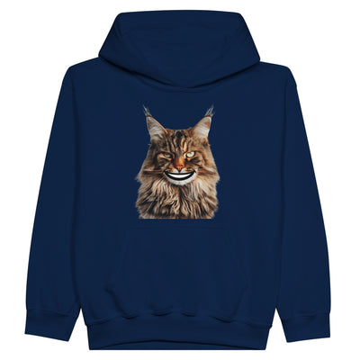 Sudadera con capucha júnior estampado de gato "Sonrisa de Maine Coon" Michilandia