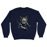 Sudadera unisex estampado de gato "Quick Kitty Plateado" Gelato