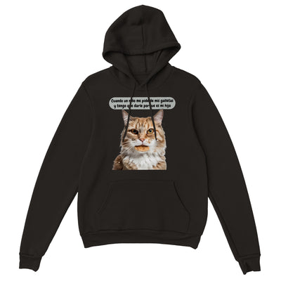 Sudadera con capucha unisex estampado de gato 