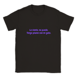 Camiseta unisex estampado de gato "Planes con mi gato" Black