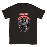 Camiseta unisex estampado de gato "Michi cop" Black