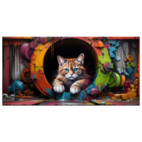 Lienzo de gato "Graffiti Felino en el Túnel" Gelato