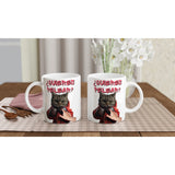 Taza Blanca con Impresión de Gato "¿quieres pelear?" Michilandia | La tienda online de los fans de gatos