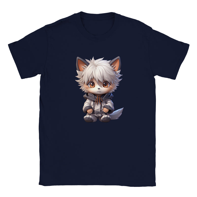 Camiseta júnior unisex estampado de gato "KiruCat: El Neko Asesino" Michilandia | La tienda online de los amantes de gatos