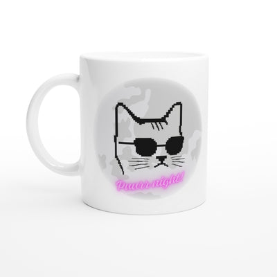 Taza Blanca con Impresión de Gato 