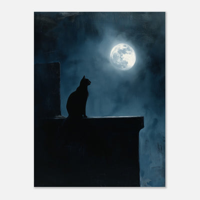 Panel de aluminio impresión de gato "Misterio Lunar" Michilandia | La tienda online de los fans de gatos