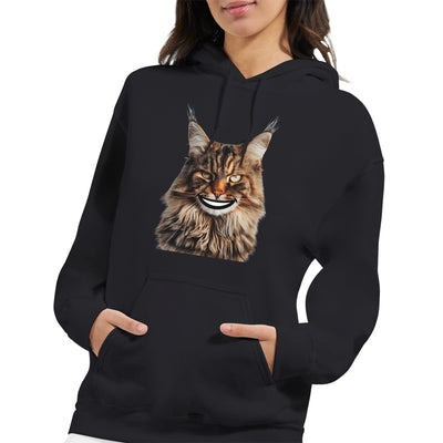 Sudadera con Capucha Unisex Estampado de Gato "Sonrisa de Maine Coon" Michilandia