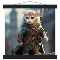 Póster semibrillante de gato con colgador "Michi Legolas" Gelato