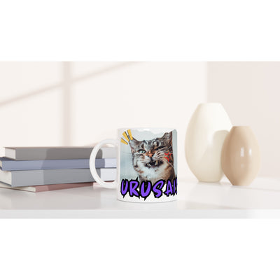 Taza Blanca con Impresión de Gato "Desprecio Felino" Michilandia | La tienda online de los amantes de gatos