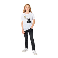 Camiseta Junior Unisex Estampado de Gato "Bond, James Miau" Michilandia | La tienda online de los fans de gatos