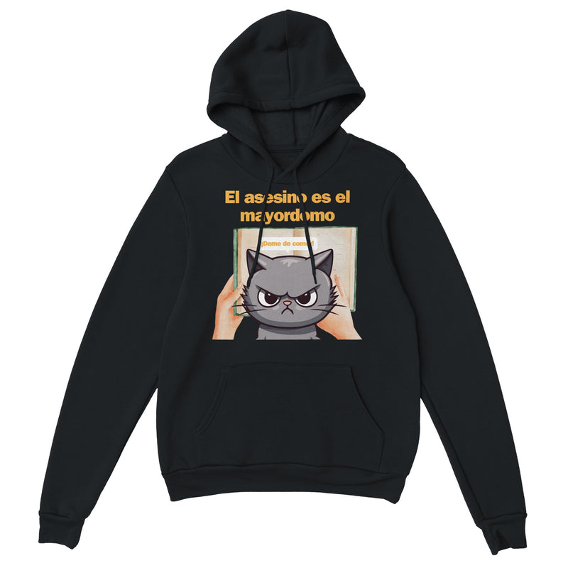 Sudadera con Capucha Unisex Estampado de Gato "El Misterio del Mayordomo" Michilandia | La tienda online de los fans de gatos