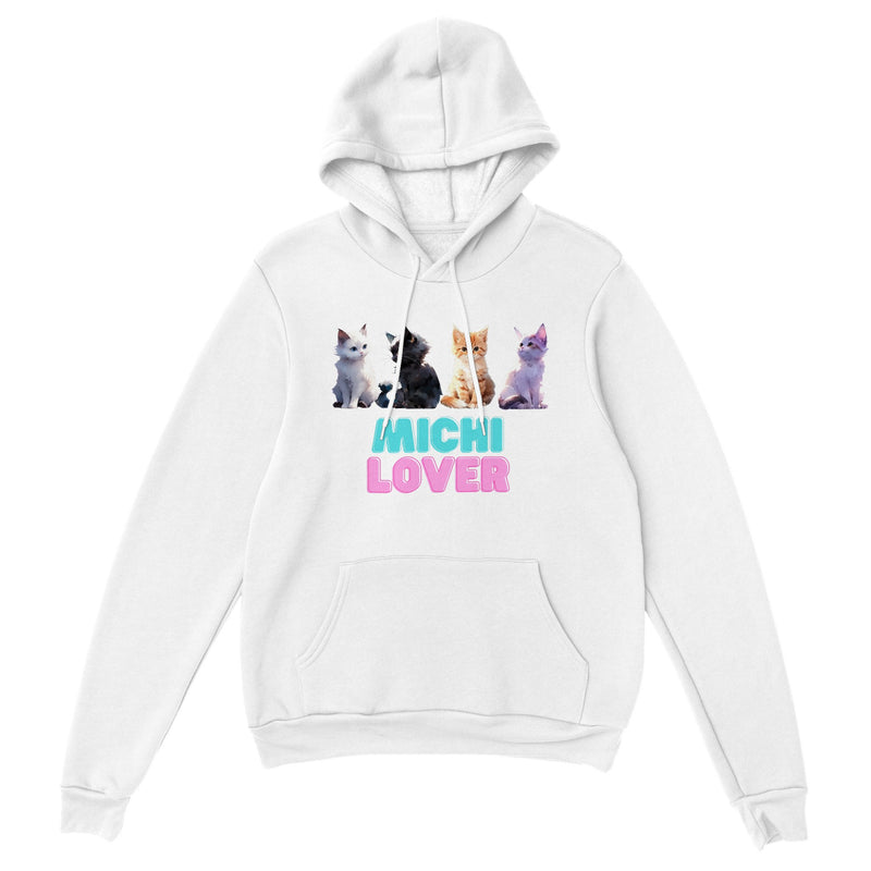 Sudadera con capucha unisex estampado de gato "Michi Lover" v4 Gelato