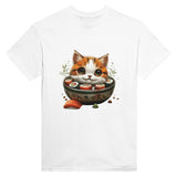 Camiseta Unisex Estampado de Gato "Sushi y Ronroneos" Michilandia | La tienda online de los fans de gatos