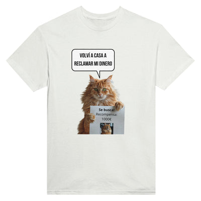 Camiseta Unisex Estampado de Gato "Recompensa Miau" Michilandia