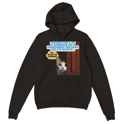 Sudadera con capucha unisex estampado de gato 