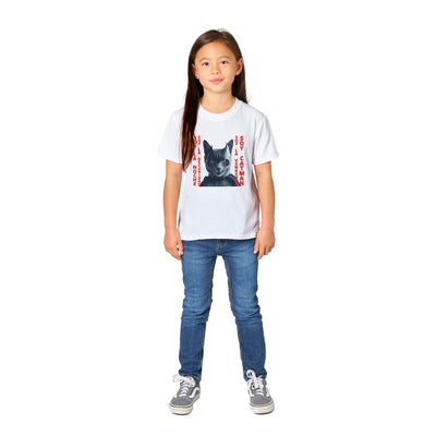 Camiseta Junior Unisex Estampado de Gato "El Caballero Gatuno" Michilandia